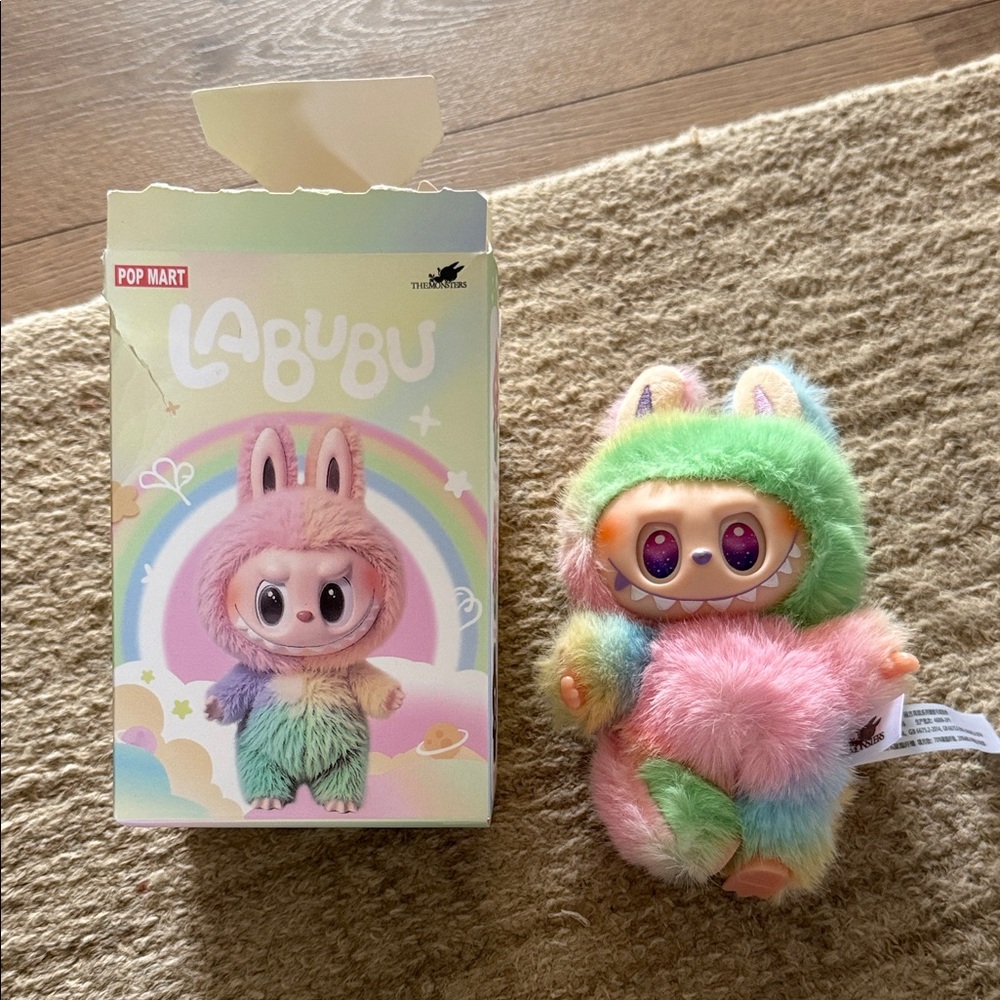 Pop Mart LaBubu Rainbow Plush Vinyl Figure - Pastel Multicolor